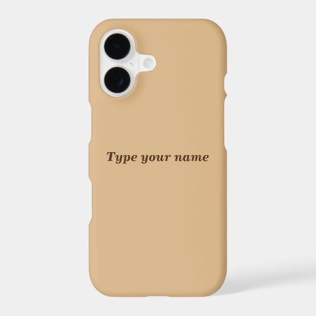 Your Name on Light Brown Phone Case (Back)