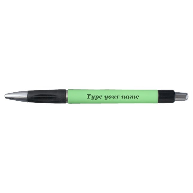 Your Name on Light Green Barrel With Grip Pen (Front)
