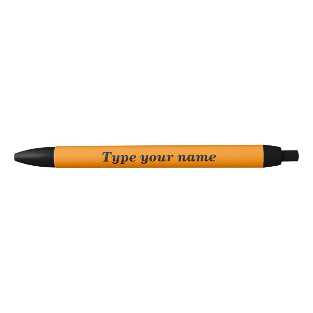Your Name on Orange Colour Barrel of Ink Pen (Front)