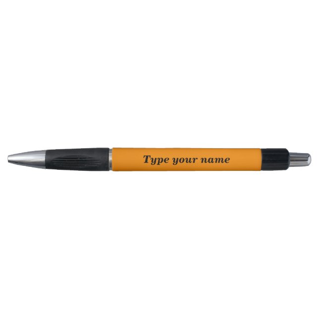 Your Name on Orange Colour Barrel With Grip Pen (Front)