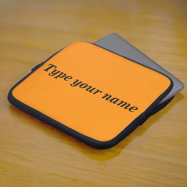 Your Name on Orange Laptop Sleeve (Orange laptop sleeve with your name)