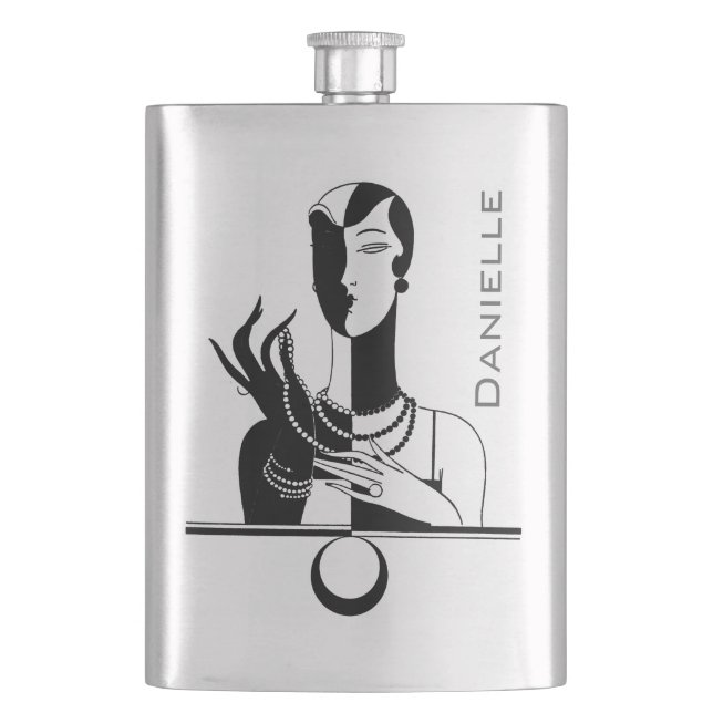 Your Name on this Fashion Model Flask (Front)