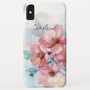 Your Name on Watercolor Spring Flowers Case-Mate iPhone Case