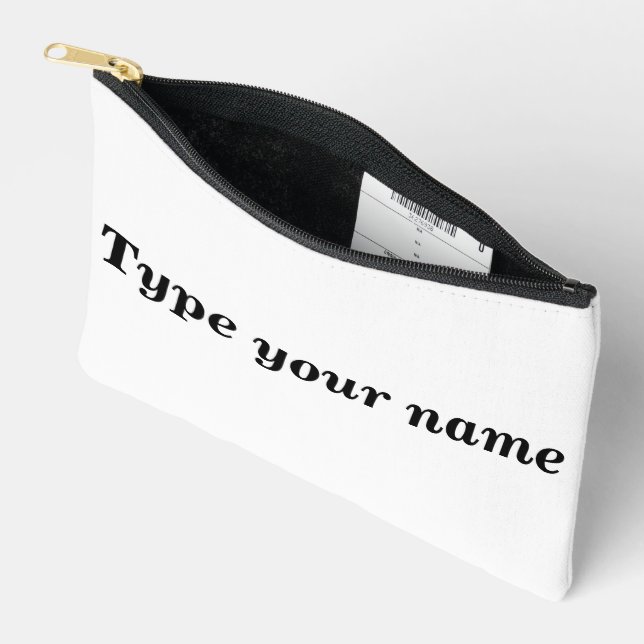 Your Name on White Pouch (Open)