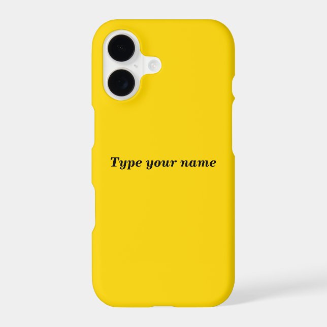 Your Name on Yellow Phone Case (Back)
