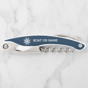 Your Name or Boat Name Blue & White             Corkscrew