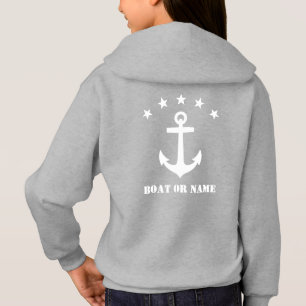Your Name or Boat Name Classic Anchor White & Gray