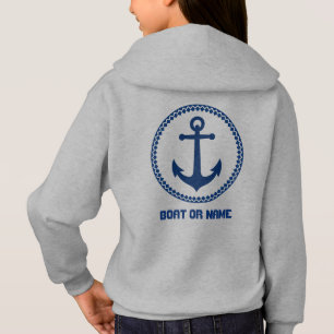 Your Name or Boat Name Sea Anchor Grey & Navy