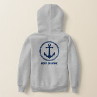 Your Name or Boat Name Sea Anchor Navy & Grey
