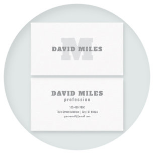 Your Name or Business Name   Modern Masculine Grey Business Card