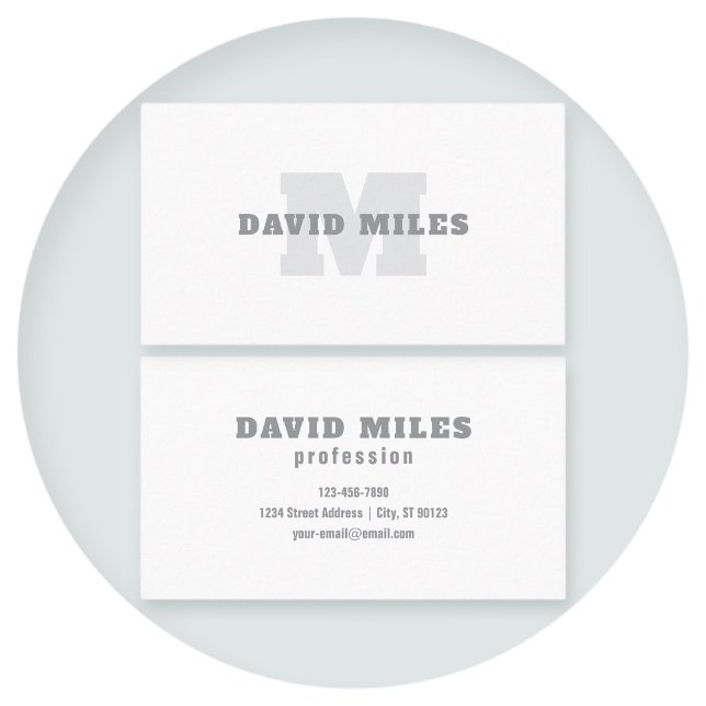 Your Name or Business Name | Modern Masculine Grey Business Card (Creator Uploaded)