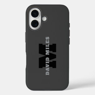 Your Name or Business Name   Modern Masculine Grey iPhone 16 Case