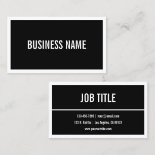 Your Name or Business's Name   Bold White Border Business Card