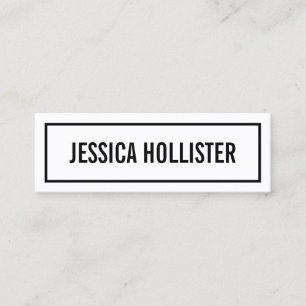 Your Name or Business's Name Modern Black Border Mini Business Card
