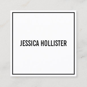 Your Name or Business's Name Modern Black Border Square Business Card