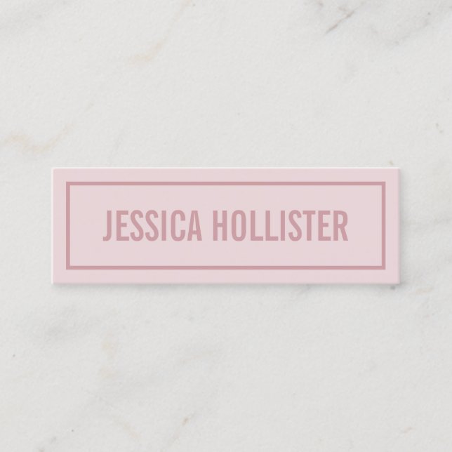 Your Name or Business's Name | Modern Rose Blush Mini Business Card (Front)