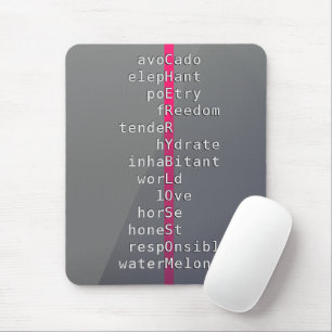 Your name or message with crossword puzzles? Grey Mouse Pad