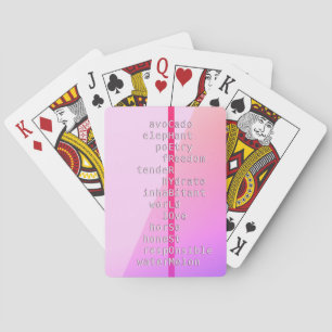 Your name or message with crosswords? Over pink Playing Cards