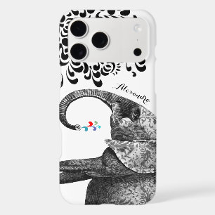 Your Name or Quote Black Hindi Pattern Elephant