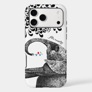 Your Name or Quote Black Hindi Pattern Elephant