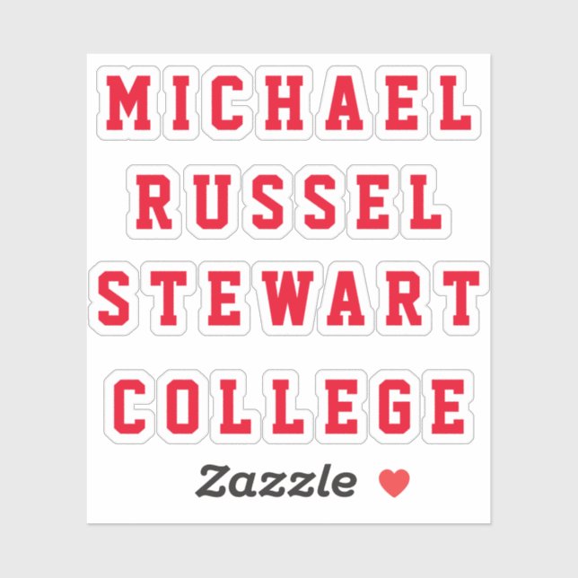 Your Name or Text 4 Lines Transparent Stickers (Sheet)