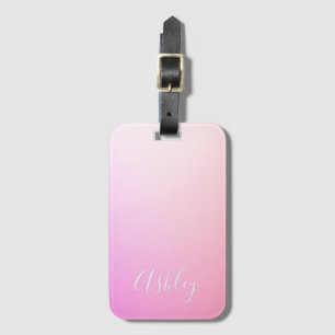 Your Name or Word   Pink Ombre Gradation Luggage Tag