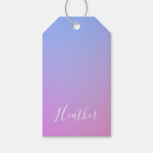 Your Name or Word Purple Pink & Blue Gradient Gift Tags