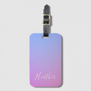 Your Name or Word Purple Pink & Blue Gradient Luggage Tag