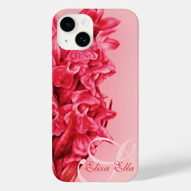 Your name Orchid floral red pink Case-Mate iPhone Case (Back)