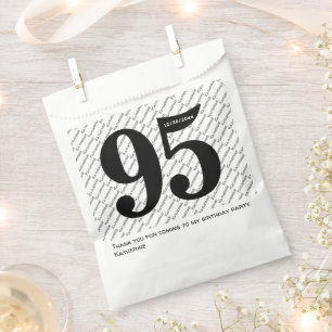 Your Name Pattern Bold Black Age 95 Number Date Favour Bags
