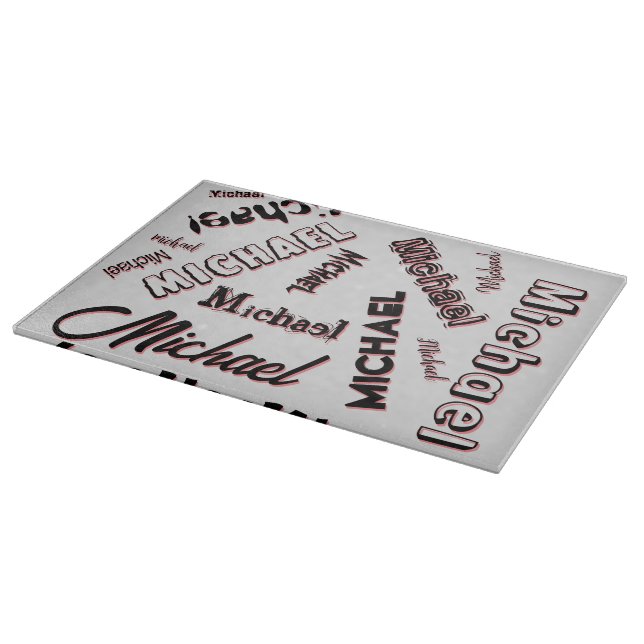 Your name pattern monogram rose colour shadow cutting board (Corner)