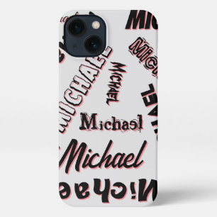 Your name pattern monogram rose colour shadow iPhone 13 case