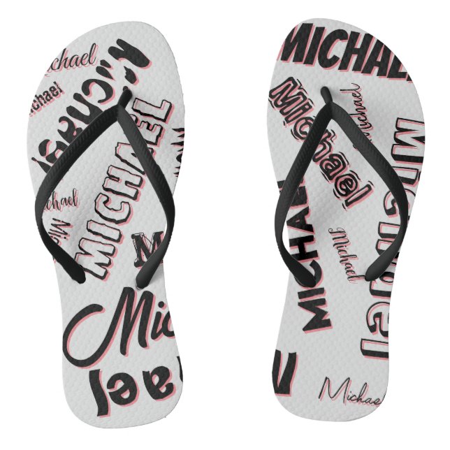 Your name pattern monogram rose colour shadow jandals (Footbed)