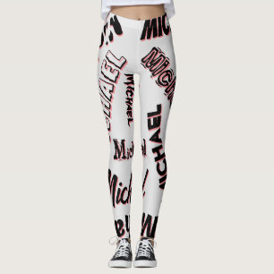 Your name pattern monogram rose colour shadow leggings