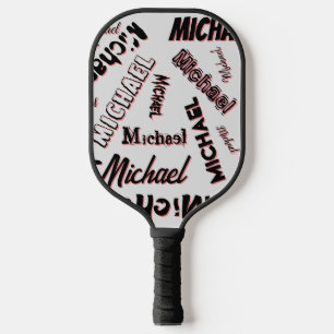 Your name pattern monogram rose colour shadow pickleball paddle