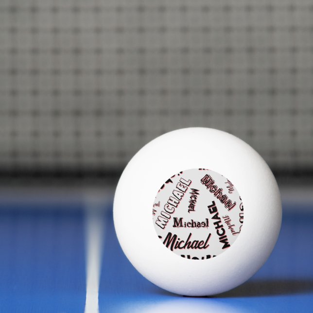 Your name pattern monogram rose colour shadow ping pong ball (Net)