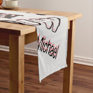 Your name pattern monogram rose colour shadow short table runner