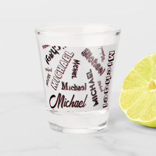 Your name pattern monogram rose colour shadow shot glass