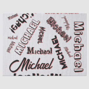 Your name pattern monogram rose colour shadow tissue paper