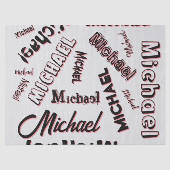 Your name pattern monogram rose colour shadow tissue paper (Front)