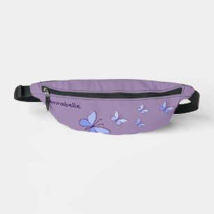 Your Name Periwinkle Butterflies Violet  Bum Bags
