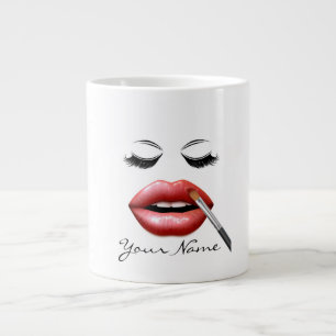 Your Name Personalised Lips And Eyelashes Coffee Large Coffee Mug