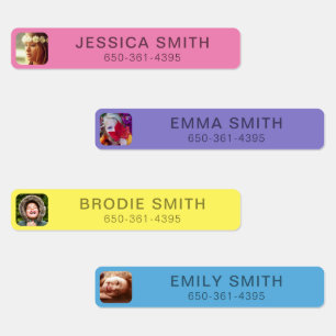 Your Name, Photo & Phone Sticker Labels Template