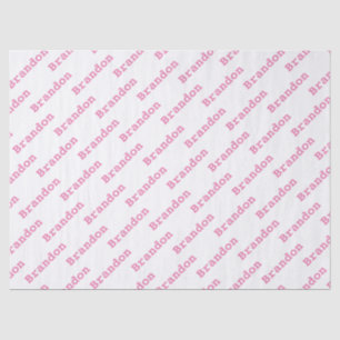 Your Name Pink/White Birthday Text Pattern Tissue Paper