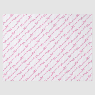 Your Name Pink/White Birthday Text Pattern Tissue Paper