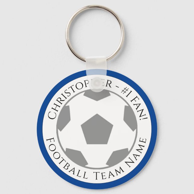 Your Name plus Football Team Name Key Ring (Front)