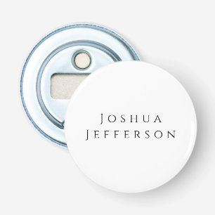 Your Name Professional Creative Plain Black White Bottle Opener