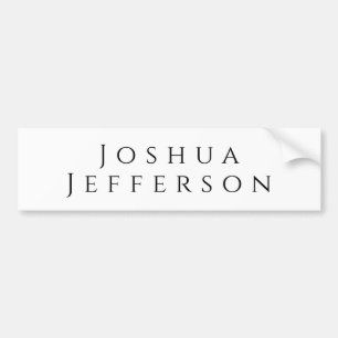 Your Name Professional Creative Plain Black White Bumper Sticker