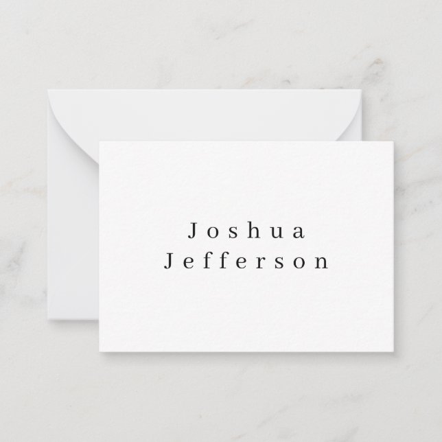 Your Name Professional Creative Plain Black White Card (Front)