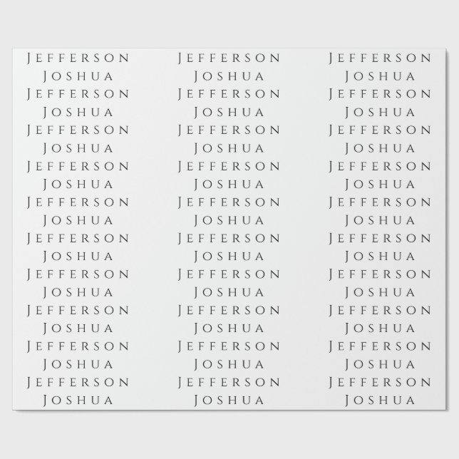 Your Name Professional Creative Plain Black White Wrapping Paper (Flat)